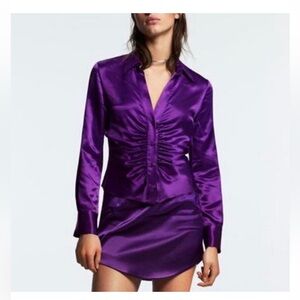 ZARA Purple Satin Blouse